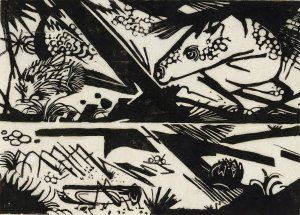 Horse and Hedgehog by Franz Marc Oil Painting