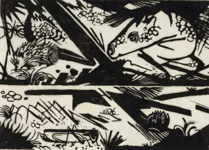 Horse and Hedgehog by Franz Marc Oil Painting