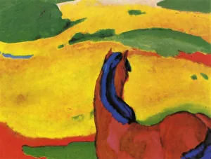 Horse in a Landscape Oil painting by Franz Marc