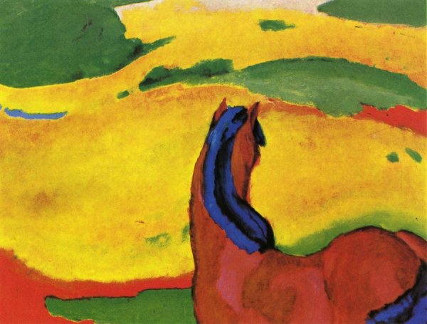 Main Product Photo of Horse in a Landscape Painting by Franz Marc
