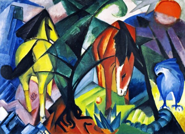 Main Product Photo of Horses and Eagle Painting by Franz Marc