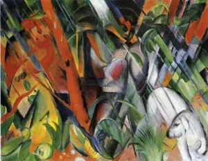 In the Rain painting by Franz Marc