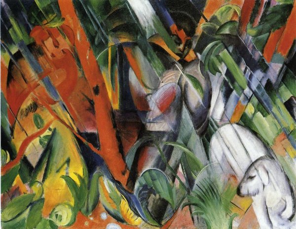 Main Product Photo of In the Rain Painting by Franz Marc
