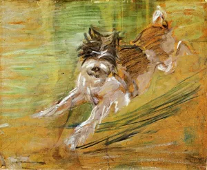 Jumping Dog Schlick Oil painting by Franz Marc