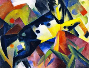 Jumping Horse by Franz Marc - Oil Painting Reproduction