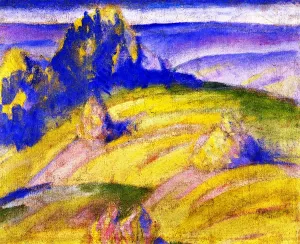 Landscape: Foothills of the Alps by Franz Marc - Oil Painting Reproduction