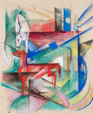 Landscape with Animals by Franz Marc Oil Painting