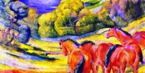Large Landscape I by Franz Marc - Oil Painting Reproduction