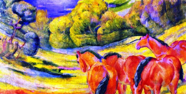 Large Landscape I by Franz Marc - Hand-Painted Oil Painting Reproduction