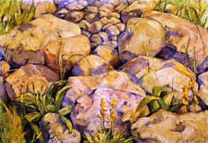 Large Study of Stones by Franz Marc Oil Painting