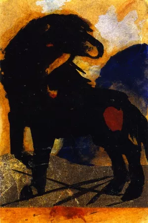 Little Black Horse by Franz Marc - Oil Painting Reproduction