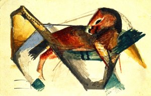 Little Horse in Cool Pink by Franz Marc Oil Painting