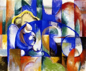 Lying Bull by Franz Marc Oil Painting