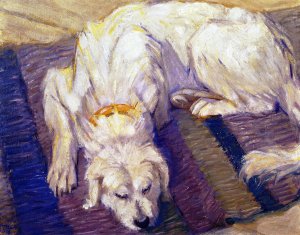 Lying Dog by Franz Marc Oil Painting