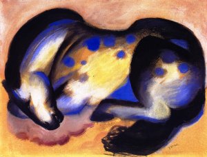 Lyings Horse by Franz Marc Oil Painting
