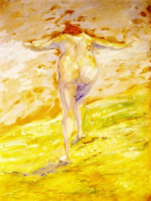 Nude on a Mountain Peak by Franz Marc Oil Painting