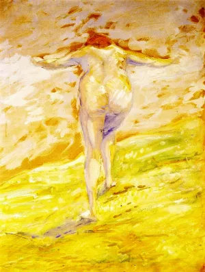 Nude on a Mountain Peak by Franz Marc Oil Painting