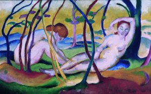 Nudes under Trees by Franz Marc Oil Painting