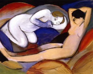 Nudes Oil painting by Franz Marc
