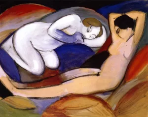 Nudes by Franz Marc - Oil Painting Reproduction