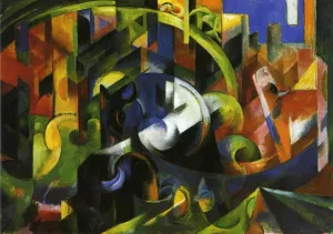 Picture with Cattle Oil painting by Franz Marc