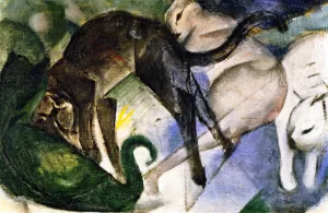 Playing Cats also known as Picture of Cats painting by Franz Marc