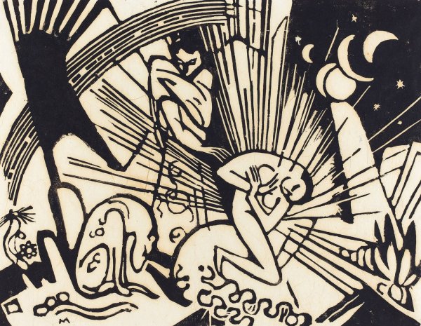 Reconciliation  by Franz Marc - Hand-Painted Oil Painting Reproduction