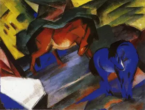 Red and Blue Horse Oil painting by Franz Marc