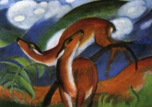 Red Deer II by Franz Marc Oil Painting