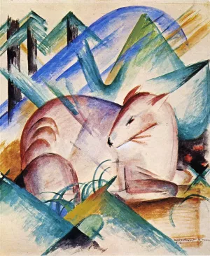 Red Deer Oil painting by Franz Marc