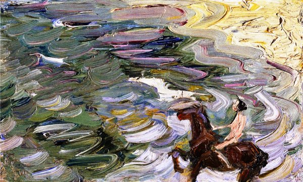 Main Product Photo of Rider by the Sea Painting by Franz Marc