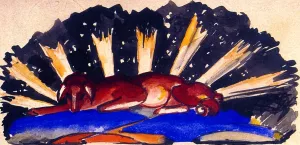 Sacrificial Lamb from Lana Oil painting by Franz Marc