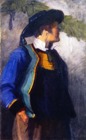 Self-Portrait in Breton Costume by Franz Marc - Oil Painting Reproduction