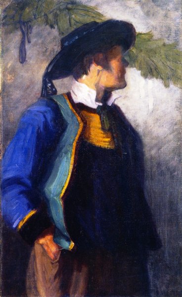 Main Product Photo of Self-Portrait in Breton Costume Painting by Franz Marc