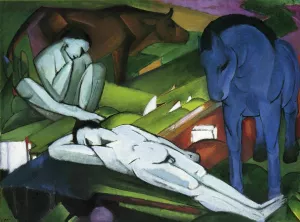 Shepherds Oil painting by Franz Marc