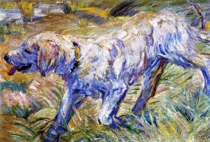 Siberian Dog also known as Dog Running in the Reeds by Franz Marc - Oil Painting Reproduction