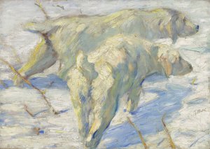 Siberian Dogs in the Snow by Franz Marc Oil Painting