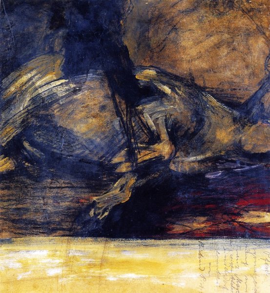 Slaughtered Bill by Franz Marc - Hand-Painted Oil Painting Reproduction