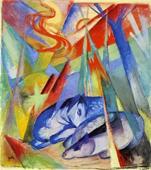 Sleeping Animals Oil painting by Franz Marc