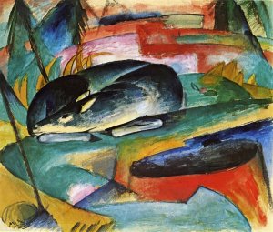 Sleeping Deer by Franz Marc Oil Painting