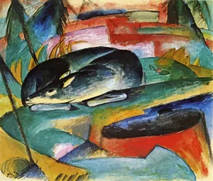 Sleeping Deer by Franz Marc - Oil Painting Reproduction