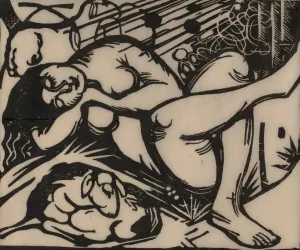 Sleeping Shepherdess by Franz Marc Oil Painting