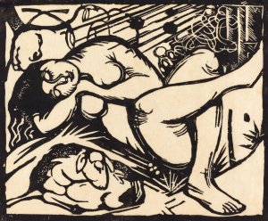 Sleeping Shepherdess by Franz Marc Oil Painting