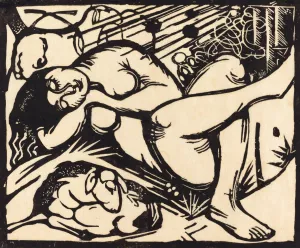Sleeping Shepherdess by Franz Marc Oil Painting