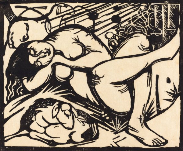 Main Product Photo of Sleeping Shepherdess  Painting by Franz Marc
