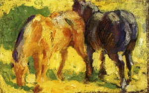 Small Horse Picture by Franz Marc - Oil Painting Reproduction
