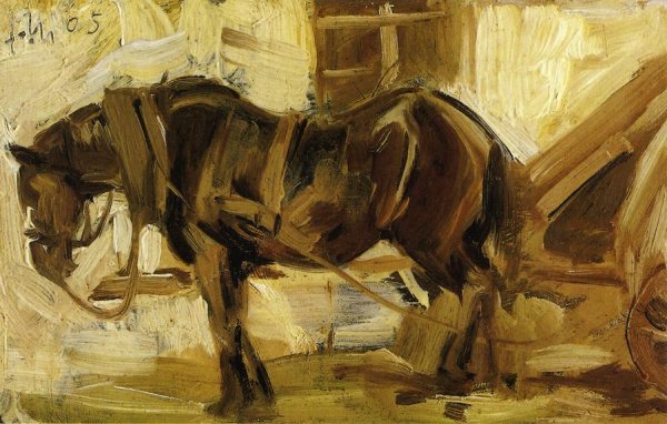 Small Horse Study by Franz Marc - Hand-Painted Oil Painting Reproduction