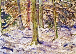Snow Covered Wood by Franz Marc Oil Painting