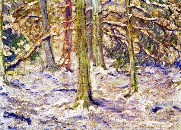 Main Product Photo of Snow Covered Wood Painting by Franz Marc