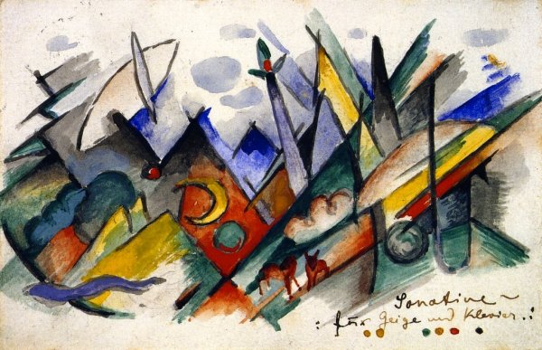 Main Product Photo of Sonatine for Violin and Piano Painting by Franz Marc